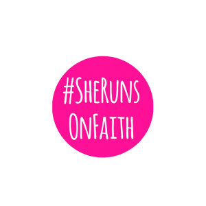 #SheRunsOnFaith Badge